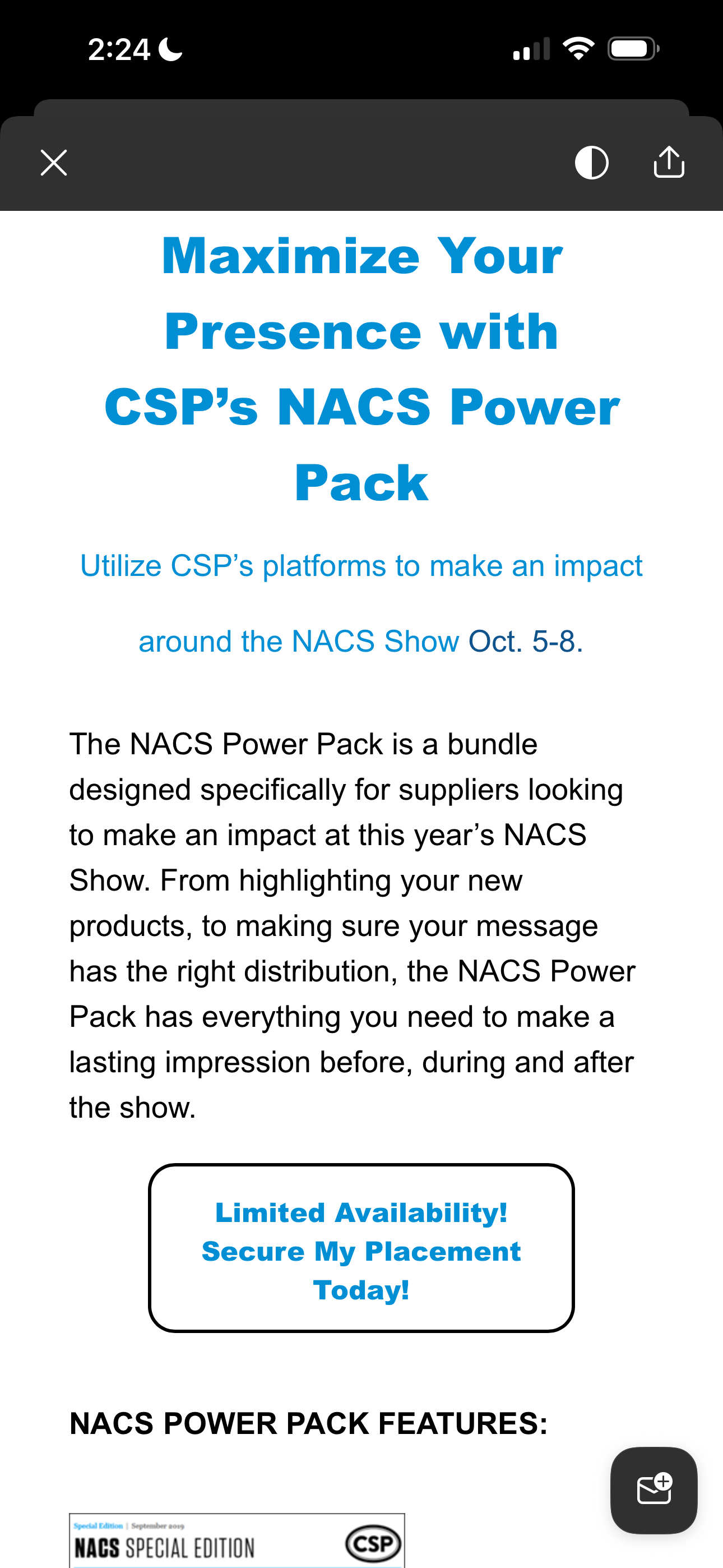 Email campaign example